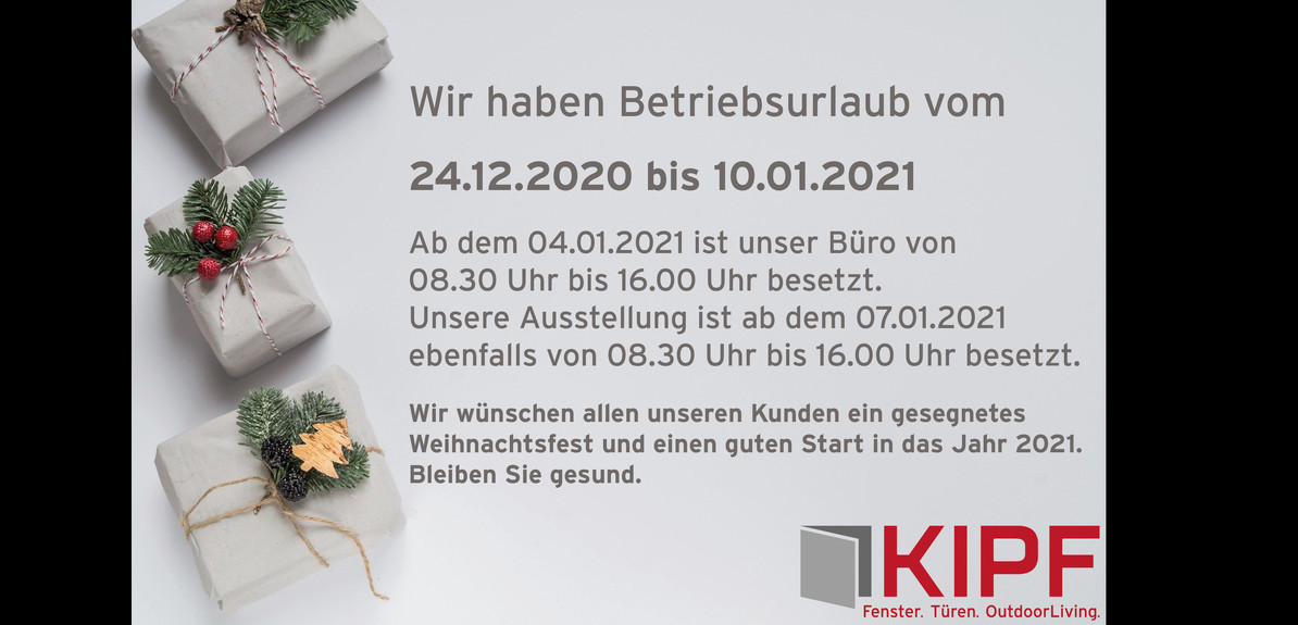 Wir haben Betriebsurlaub