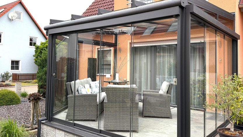 Kaltwintergarten mit Textilscreens